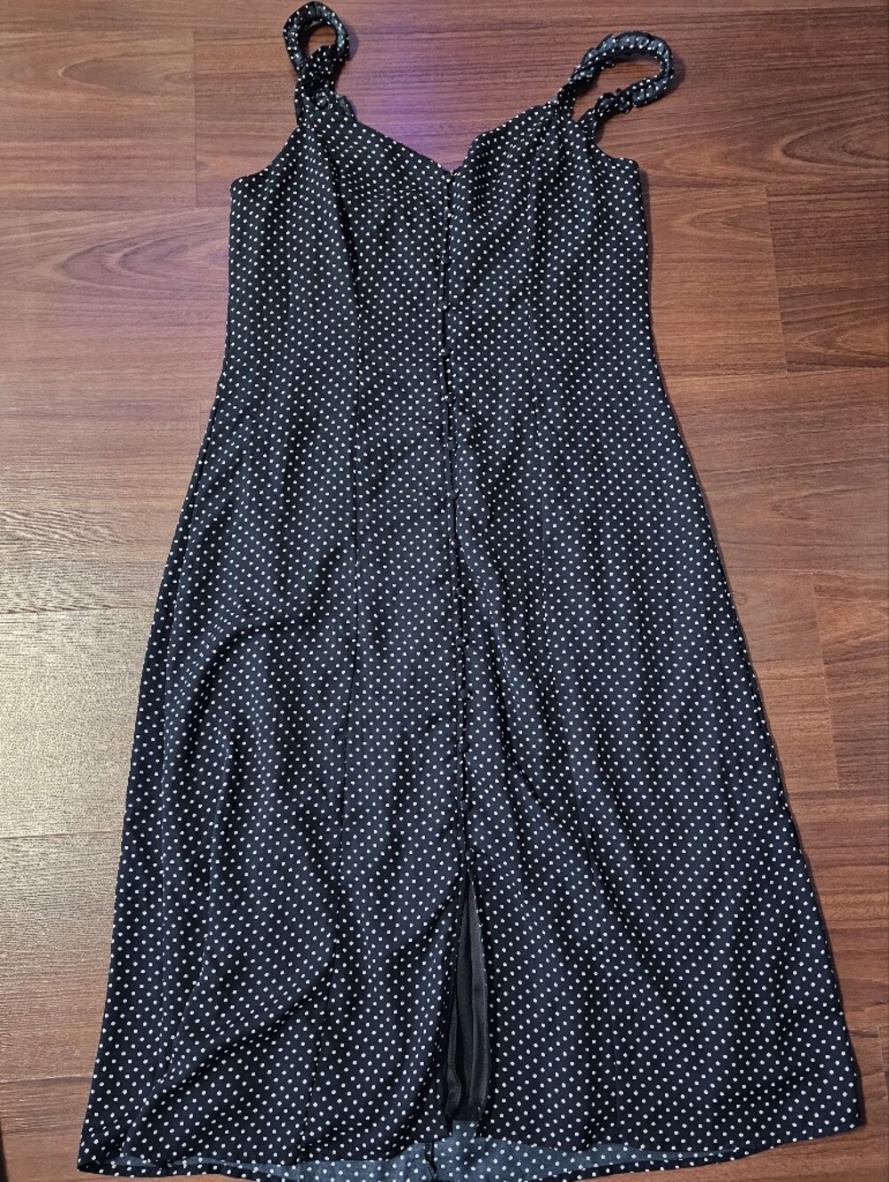 Trixxi Black Maxi Dress with White Polka Dots